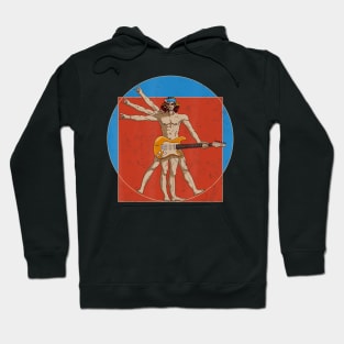 Vitruvian Man Guitar Player Da Vinci Guitarist Usa Rocker Hoodie